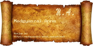 Medgyaszai Anna névjegykártya