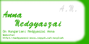 anna medgyaszai business card